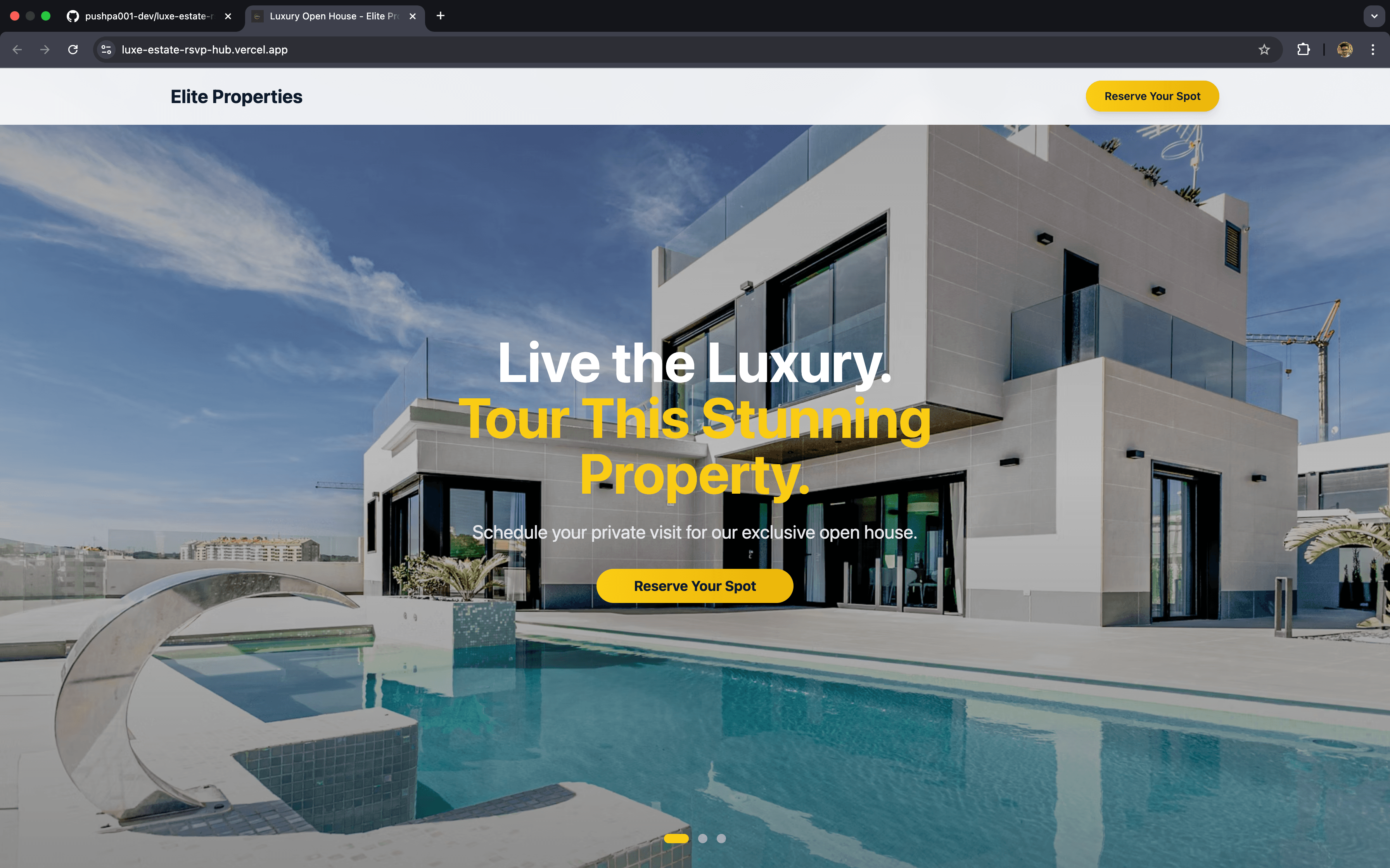 Tour Landing Page